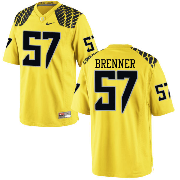 Men #57 Doug Brenner Oregon Ducks College Football Jerseys-Yellow - Click Image to Close